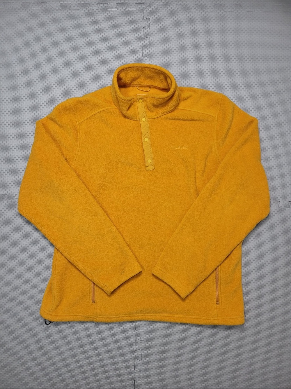 L.L. Bean Men's Yellow Snap-Front Fleece Pullover